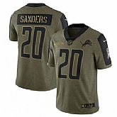Nike Detroit Lions 20 Barry Sanders 2021 Olive Salute To Service Limited Jersey Dyin,baseball caps,new era cap wholesale,wholesale hats